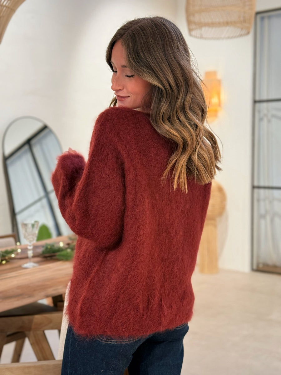 Le pull Brunella bordeaux - Gualap