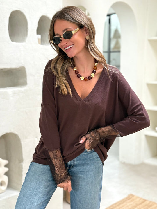 Le pull Edith marron - Gualap