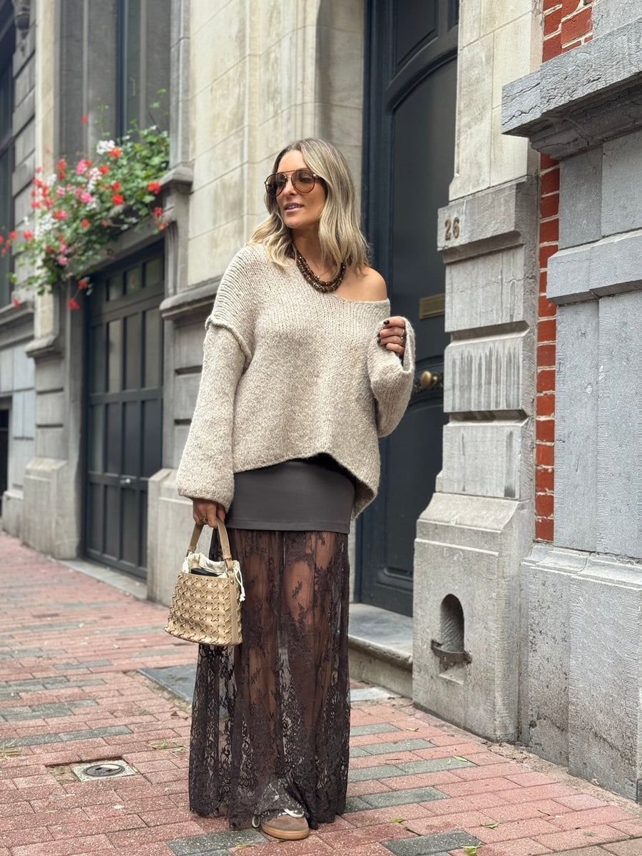 Le pull Morgane beige - Gualap