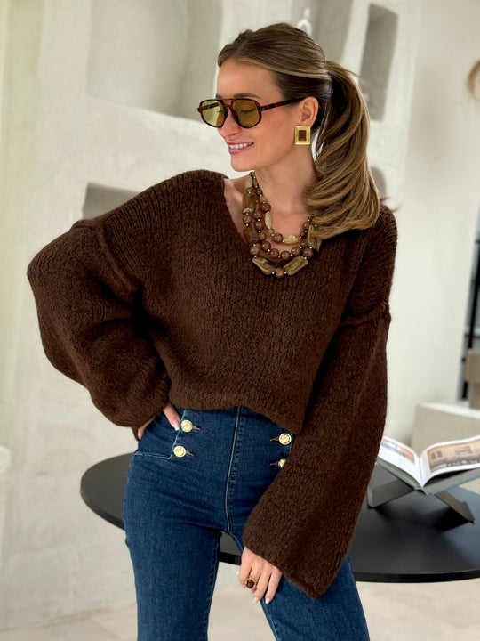 Le pull Morgane marron - Gualap