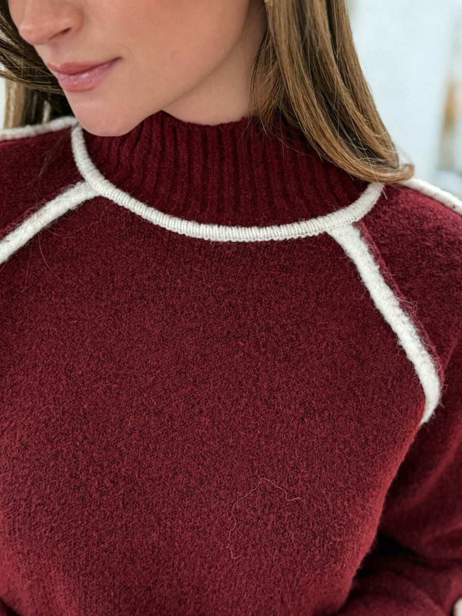 Le pull Rebecca bordeaux - Gualap