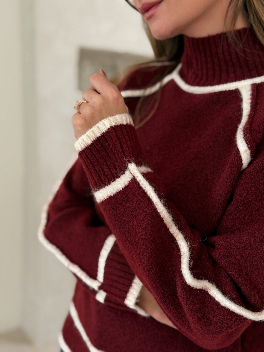 Le pull Rebecca bordeaux - Gualap