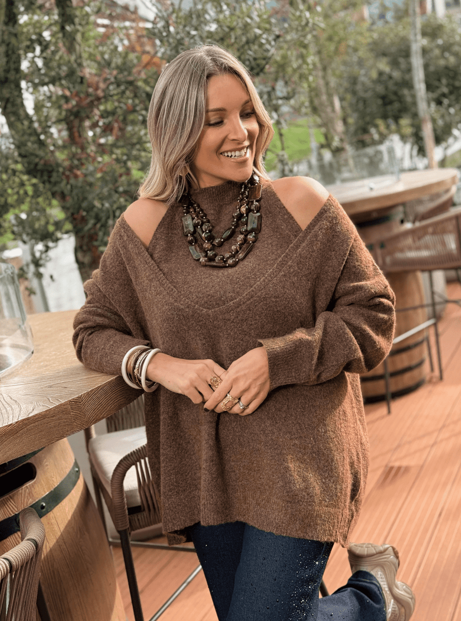 Le pull Rubie marron - Gualap