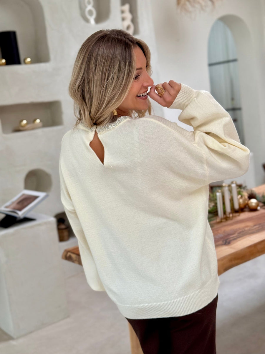 Le pull Salma ecru - Gualap