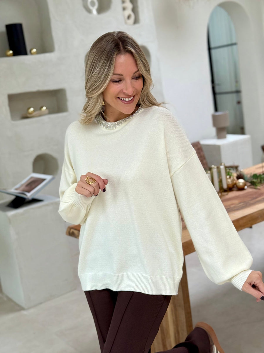 Le pull Salma ecru - Gualap