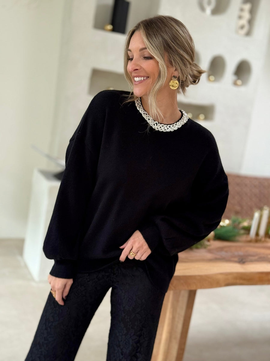 Le pull Salma noir - Gualap