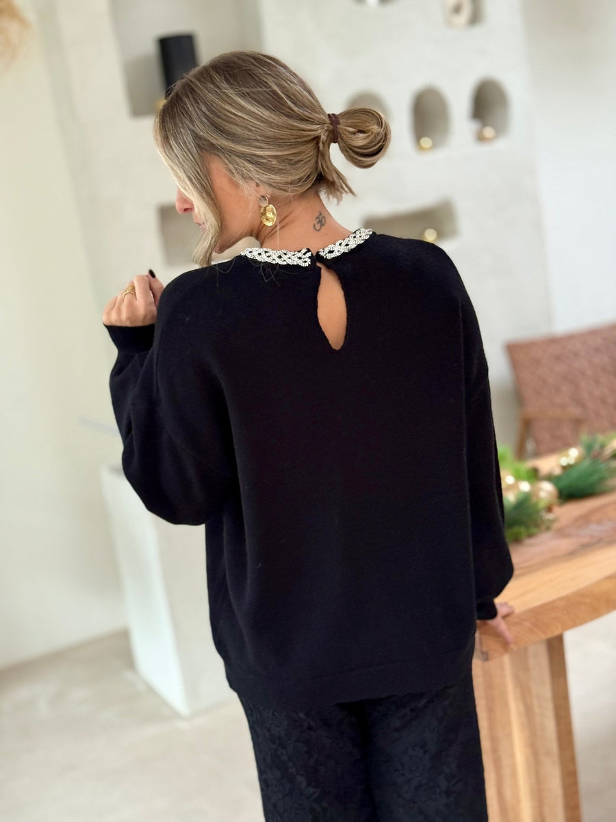 Le pull Salma noir - Gualap