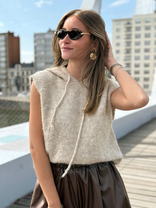Le pull sans manche June beige - Gualap