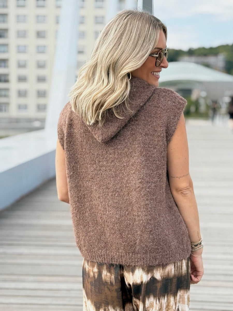Le pull sans manche June marron - Gualap