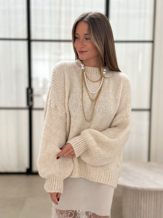 Le pull Sidji blanc cassé - Gualap