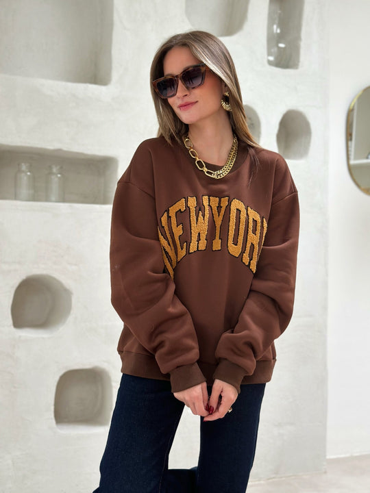 Le pull Sultana marron - Gualap