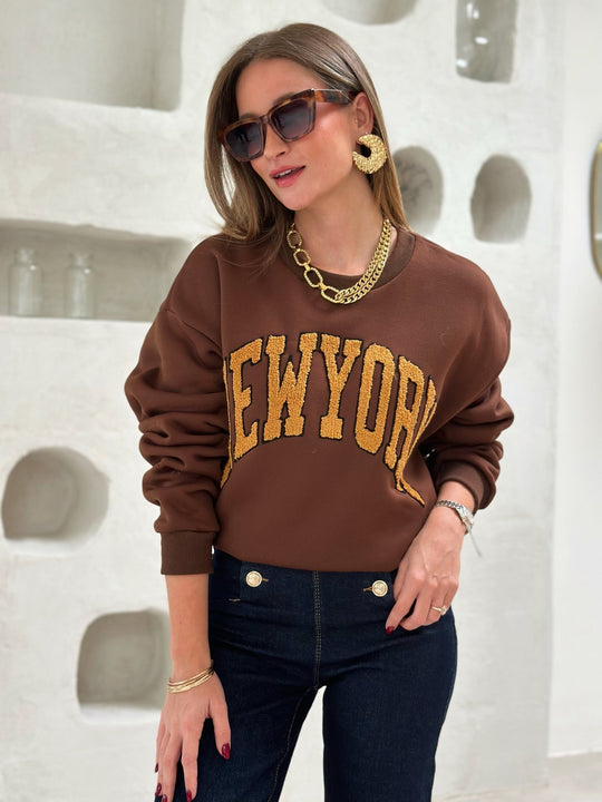 Le pull Sultana marron - Gualap