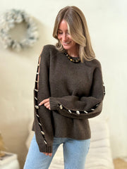 Le pull Suzanne brun - Gualap