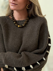 Le pull Suzanne brun - Gualap