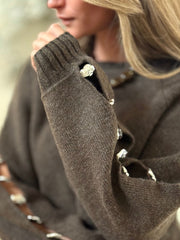 Le pull Suzanne brun - Gualap