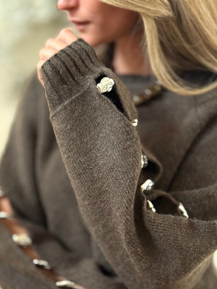 Le pull Suzanne brun - Gualap