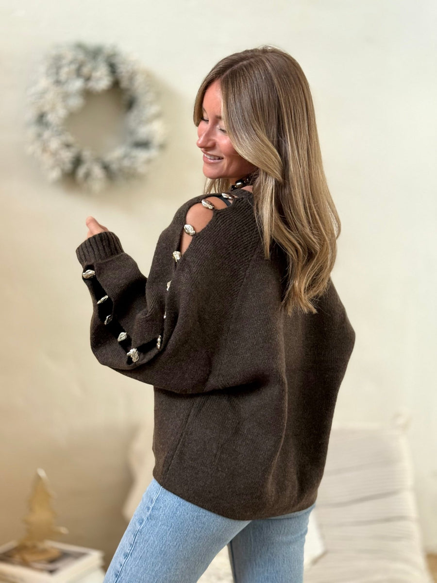 Le pull Suzanne brun - Gualap