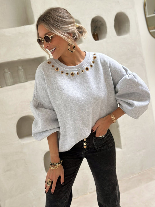 Le pull Victorine gris - Gualap