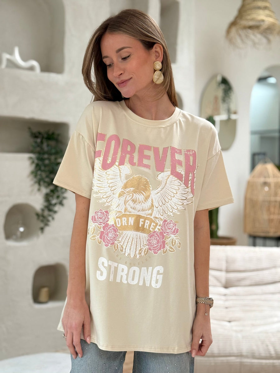 Le t-shirt Gaia beige - Gualap