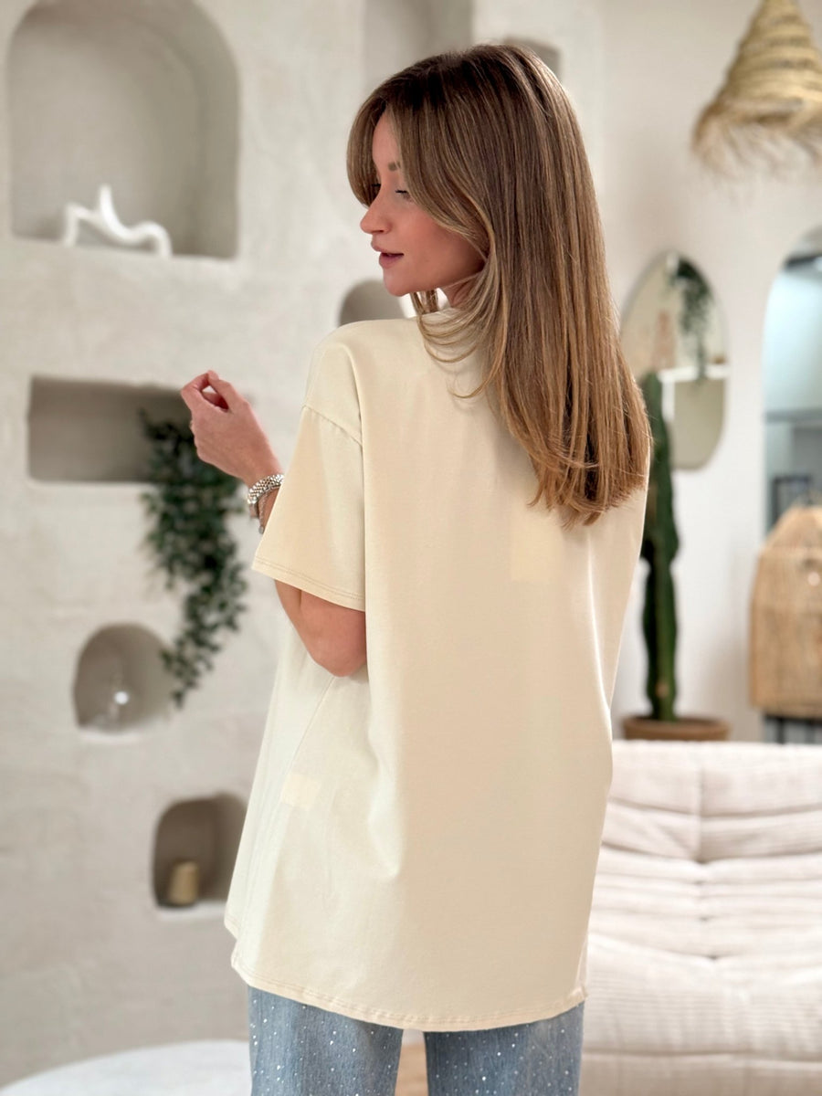 Le t-shirt Gaia beige - Gualap