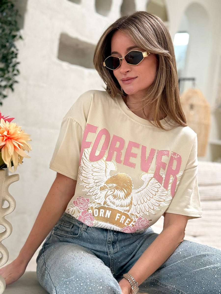 Le t-shirt Gaia beige - Gualap