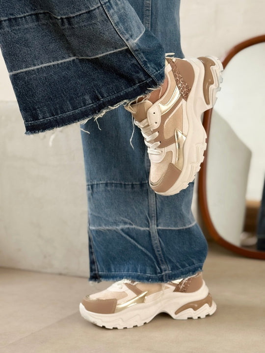 Les baskets Delphine beige - Gualap