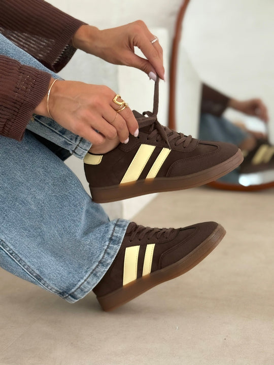 Les baskets Dominique marron - Gualap