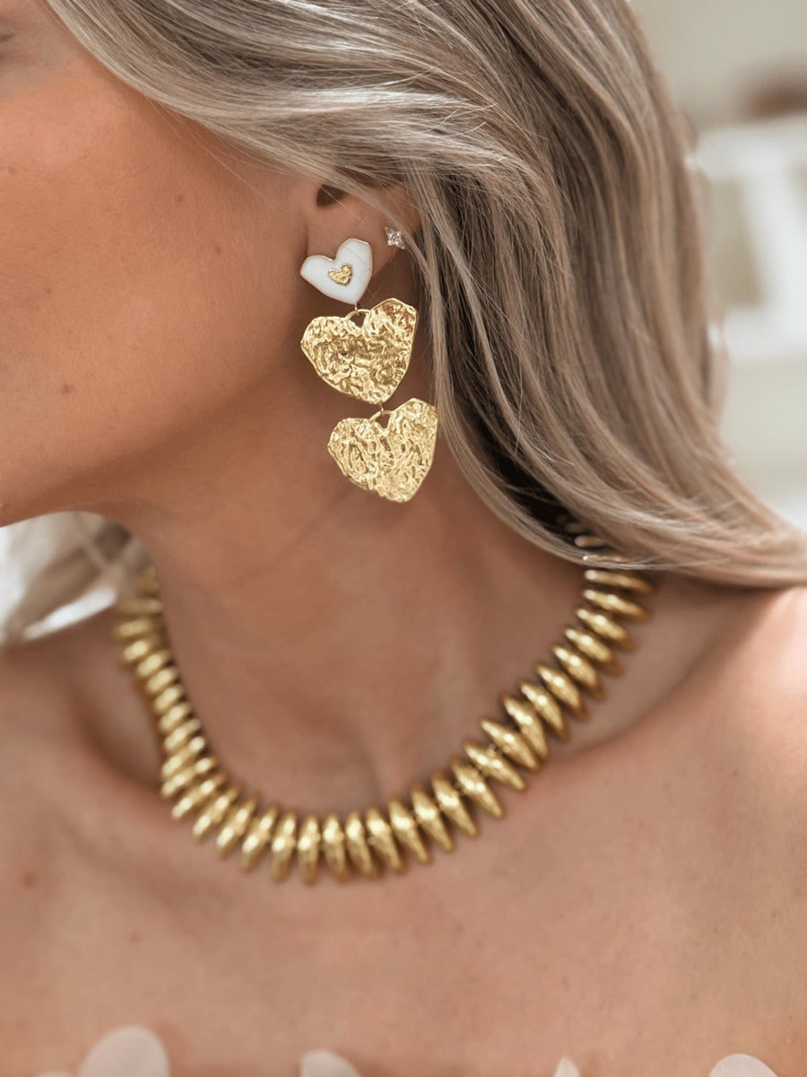 Les boucles d'oreilles Raphaelle blanche - Gualap