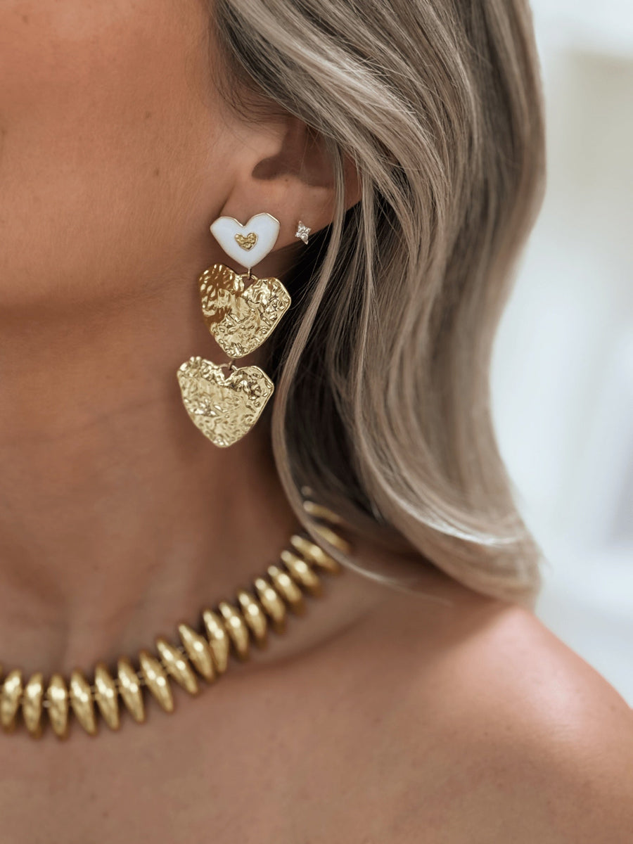 Les boucles d'oreilles Raphaelle blanche - Gualap