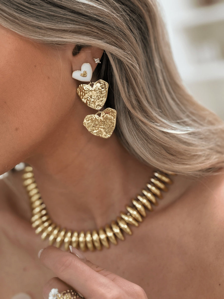 Les boucles d'oreilles Raphaelle blanche - Gualap