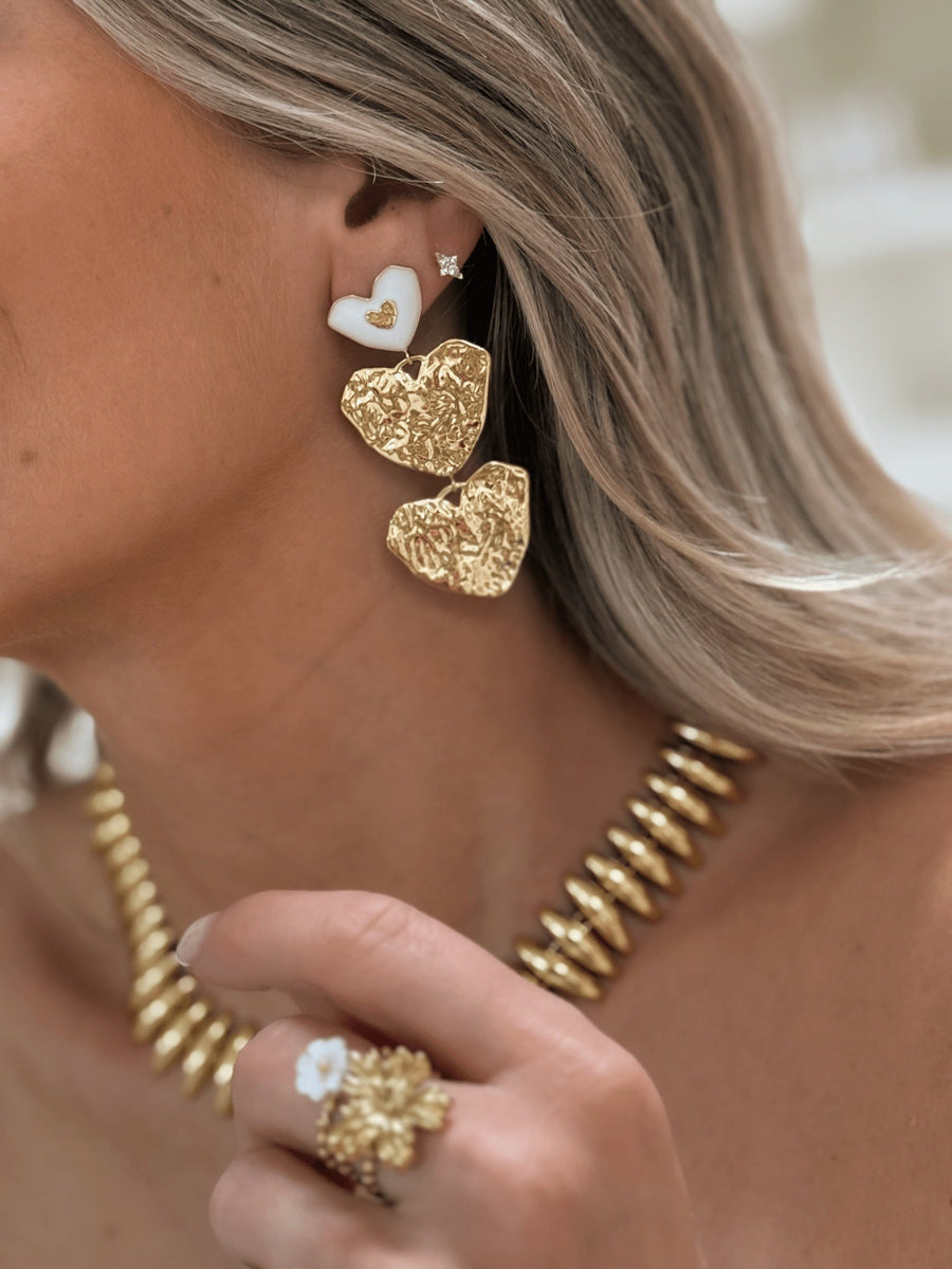 Les boucles d'oreilles Raphaelle blanche - Gualap