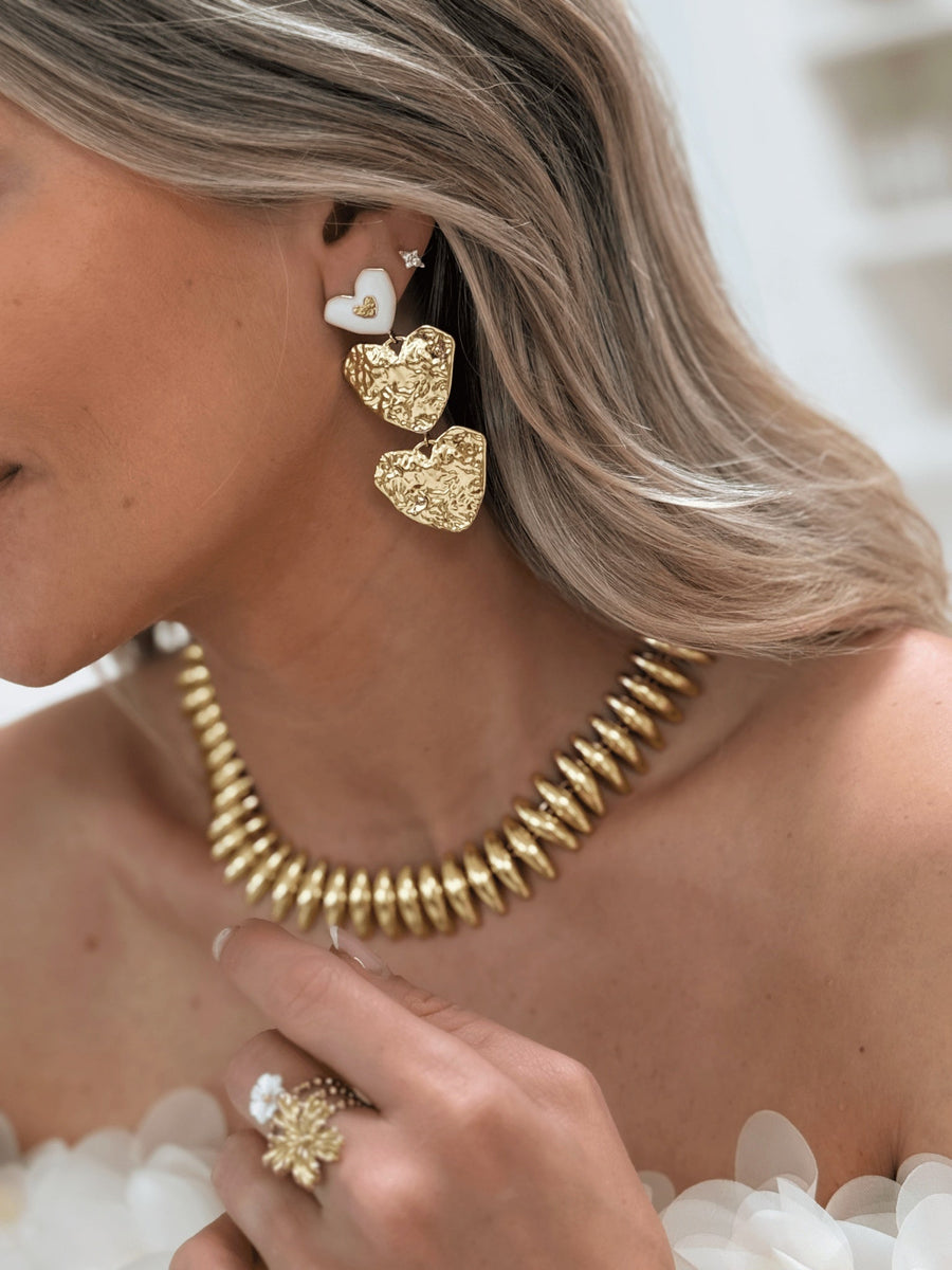 Les boucles d'oreilles Raphaelle blanche - Gualap