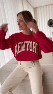 Le pull Zaria rouge