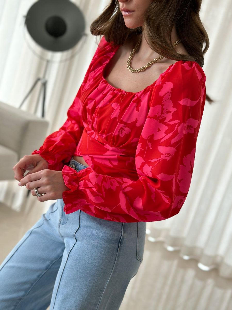 La blouse Yoana rouge - Gualap