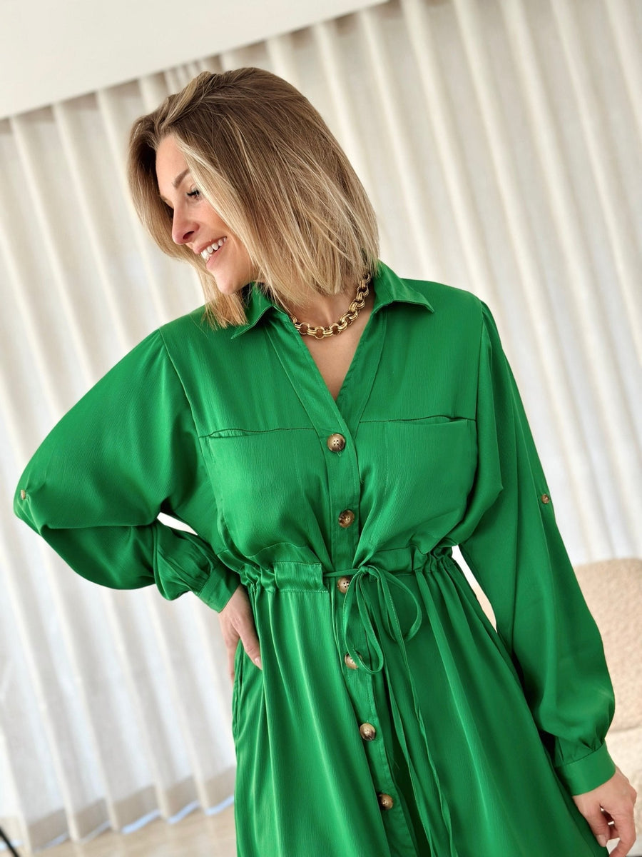 La robe Siham vert - Gualap
