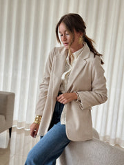 Le blazer Auriane velour beige - Gualap
