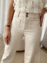Le jeans Sophia beige - Gualap