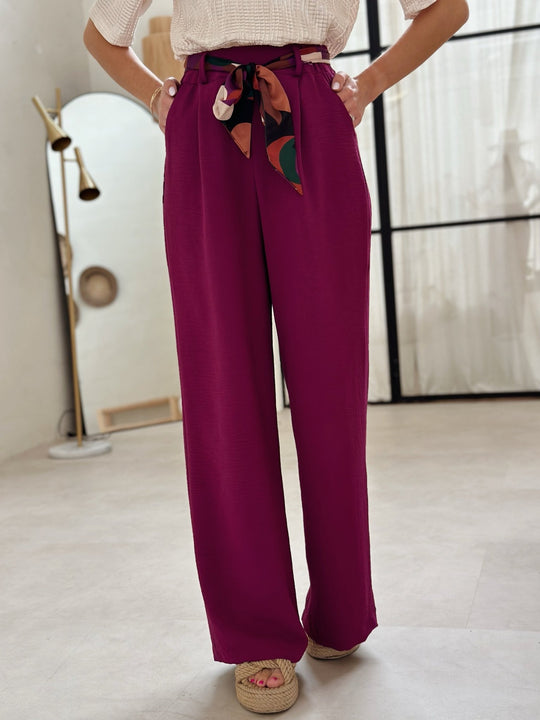 Le pantalon Agnessa mauve magenta - Gualap