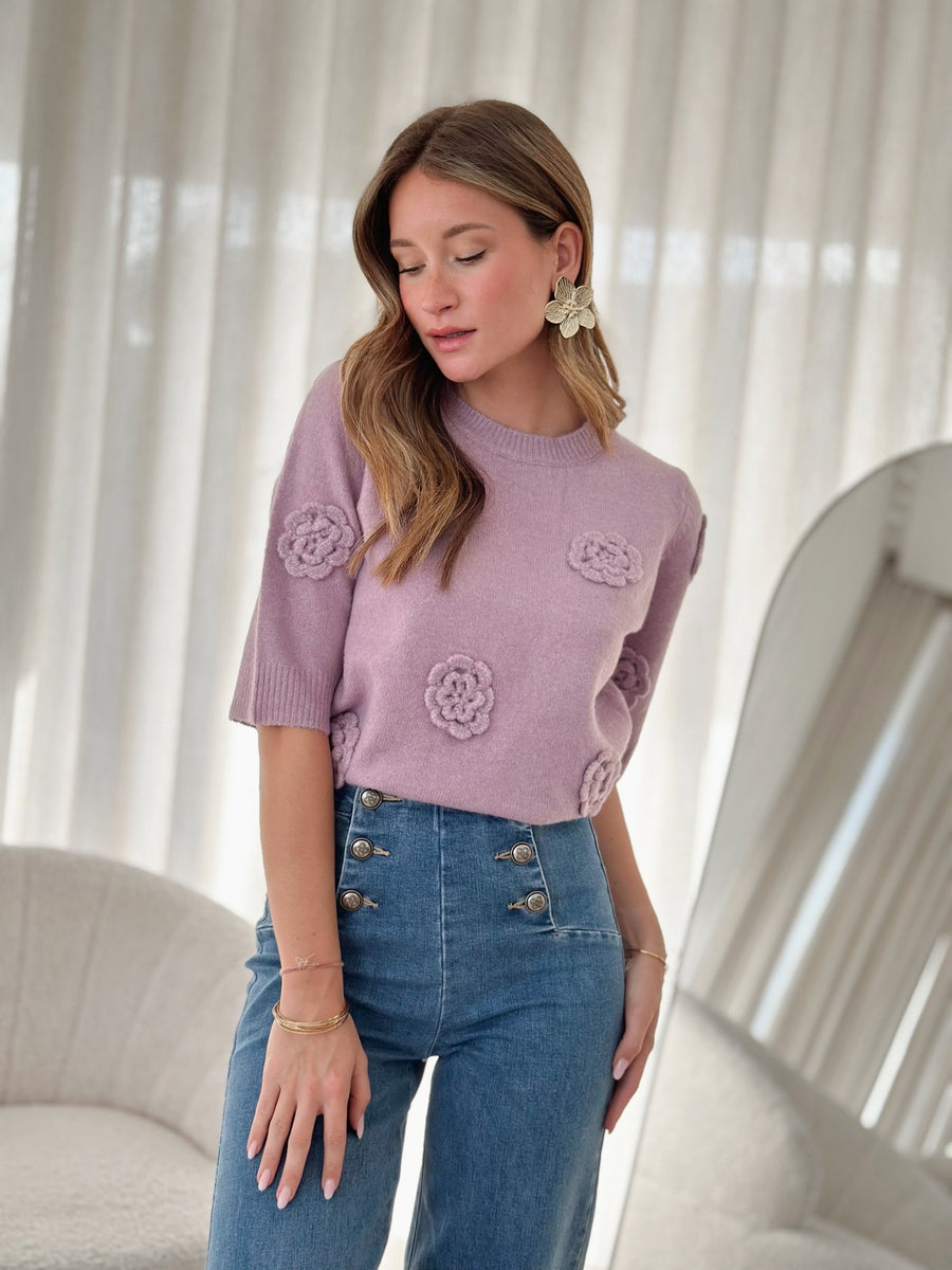 Le pull Kelly mauve - Gualap